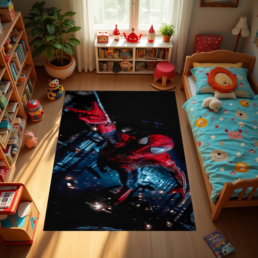 Spiderman Pattern Rug,spiderman Rug,kids Room Rug,modern Rug,living ...