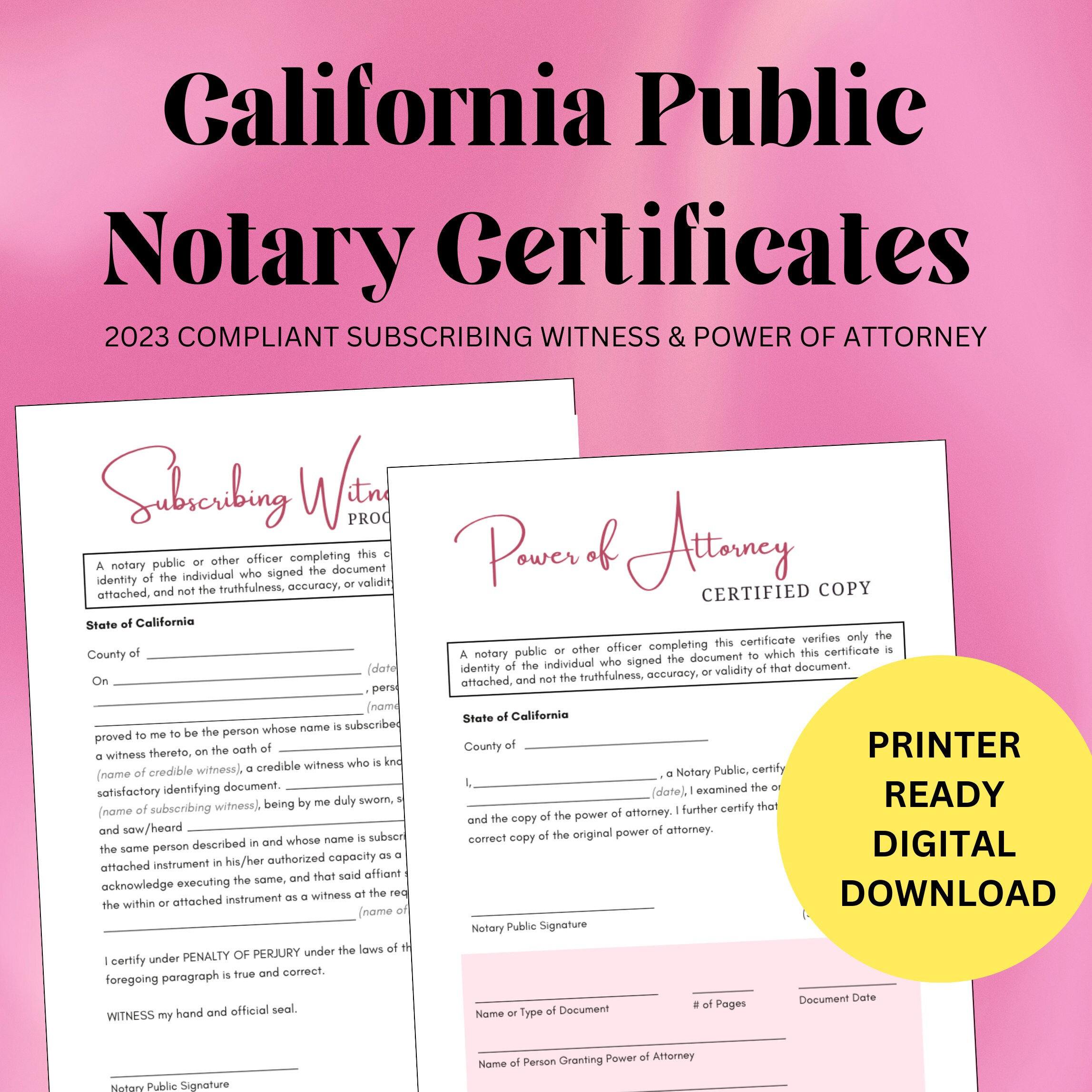 Blank Notary Forms - Etsy