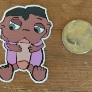 Mädchen Baby braun lila Vinyl Sticker