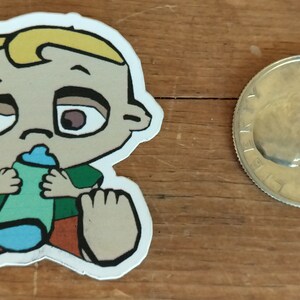 jongen baby tan groene vinylsticker