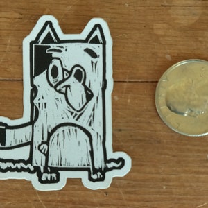 bluey dog white black vinyl animal cartoon