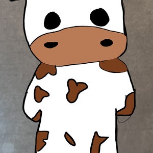 adesivo de vinil animal chocolate vaca marrom branco
