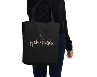 Sac fourre-tout en toile de femme au foyer reconnaissante / coton biologique / sac fourre-tout parfait pour l’église, les livres, l’épicerie, etc.