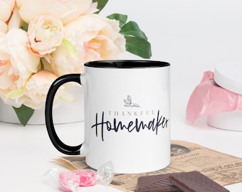 Tasse de café / thé en céramique Thankful Homemaker - Belle tasse pour les femmes au foyer!