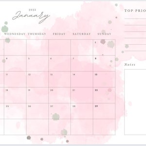 Druckbarer Eleganter Moderner Kalender 2023