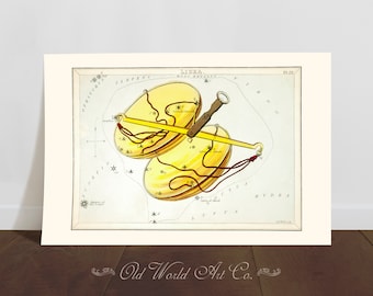 Libra Star Map Art Print, Libra Zodiac Chart, Vintage Wall Art, Zodiac Gifts, Constellation Star Map, Libra Scales, Libra Astrology Gifts