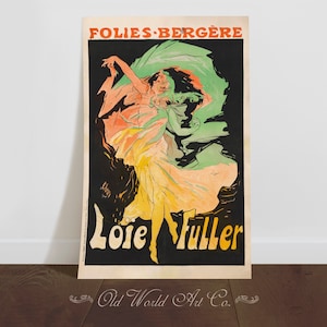 Folies Bergere, Vintage Wall Art, Loie Fuller, Art Deco Art, Art Deco Decor, Fine Art Giclee Print, Vintage French, Gifts for Her, Dancer