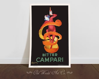 Vintage Bar Art, Campari Poster, Bitter Campari, Vintage Alcohol Advertising Poster, Leonetto Cappiello, Vintage Wall Art, Vintage Bar Decor