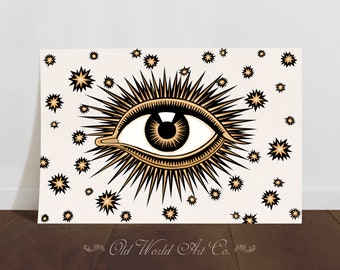 Magical Eye Art Print, Celestial Wall Decor, Psychic Decor, Wall Art, Franz Von Stuck, Art Deco, Gifts for Her, Gnostic Art, Vintage Print
