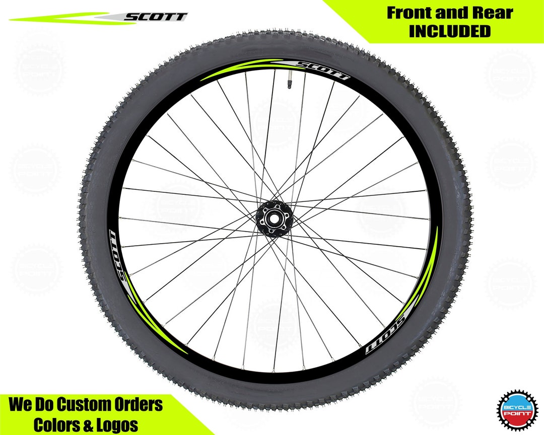 SCOTT Rim Decals Set, Sticker Pack for Two Wheels Fluorescent Neon ...