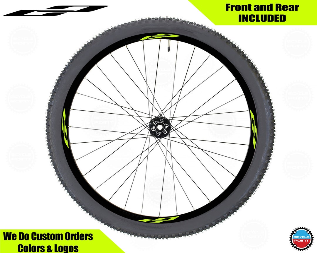 GHOST Bicycle Rim Decals Set, Sticker Pack for Two Wheels Fluorescent