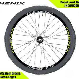 CUBE PHENIX Bicycle Rim Decals Set, Sticker Pack for Two Wheels Fluorescent Neon Yellow