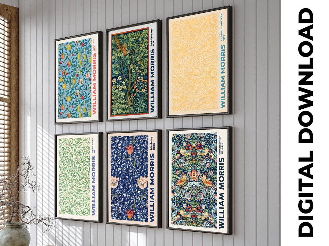 Set of 6 William Morris Print, Art Nouveau Print, Exhibition Print Set ...