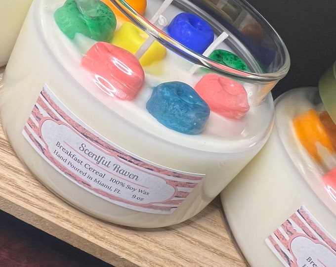 Breakfast Cereal Candle | Cereal Candle | 100% Soy Wax | Smells like Friut Loops | Cereal Lover