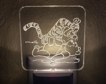 Winnie the Pooh and Tigger | Plug-in LED Night Light with Light Sensor | Auto Dusk-to-Dawn Sensor