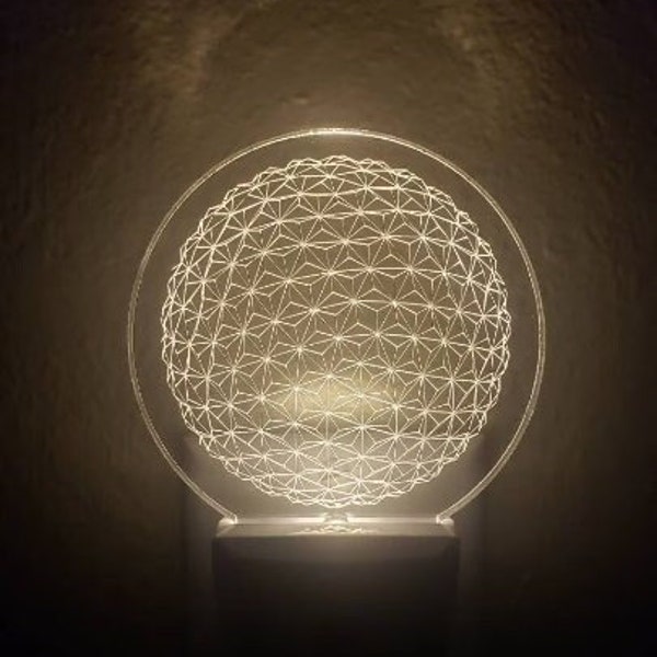 Epcot Ball Disney Plug-in LED Night Light with Light Sensor, Personalized Nightlights