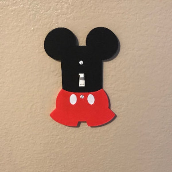 Mickey Mouse Light Switch Cover | Disney Retro Mickey Mouse Wall Plate | Toggle, Rocker, Electric Outlet Cover Available, Mickey Ears Shorts