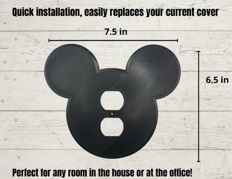 Mickey Mouse Head Light Switch Cover Disney Mickey Mouse Electrical Outlet Cover Toggle, Rocker, and Electric Outlet image 2