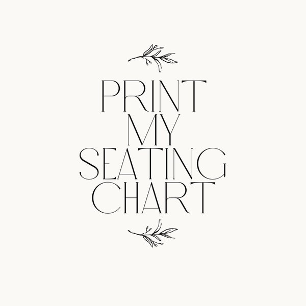 Seating Chart Printing Etsy