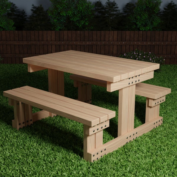 Picnic Table DIY Build Instructions, Garden Table Furniture Plans, Easy Build, PDF Instructions Instant Download