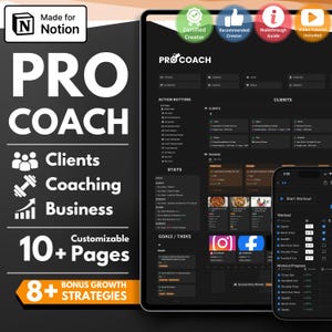 Notion Personal Trainer Template, Training Program Template, Personal Trainer Client Tracker, Fitness Coach Template, Health Coach Template