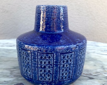 1960's Ceramic Incised Patterned Vase By Palshus Denmark