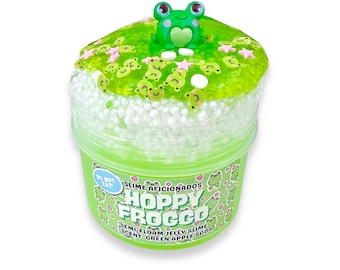 SAPINHO SALTADOR - slime de gelatina semi-fluorosa - slime perfumado - ASMR - slime sensorial - com confeitos e enfeites