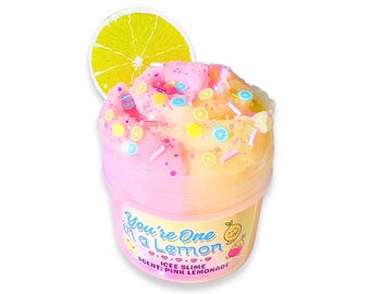 You’re One in a Lemon - icee slime - Scented Slime - ASMR - Sensory Slime - Clay sprinkles and charm included