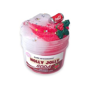 Holly Jolly Soda - icee slime - asmr - sensory slime - clay sprinkles and charm included