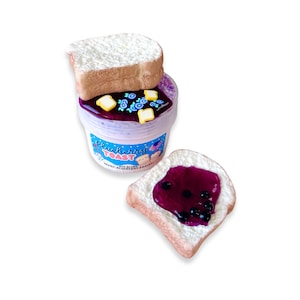 Blueberry Toast - DIY Slime - Scented Slime - ASMR - Sensory Slime - with clay sprinkles and charm