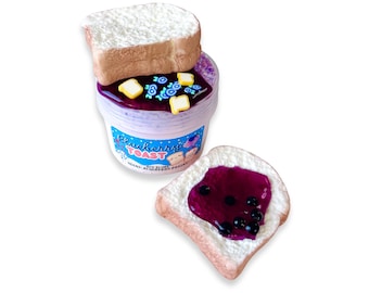 Blueberry Toast - DIY Slime - Duftender Schleim - ASMR - Sensory Slime - mit Tonstreuseln und Charm