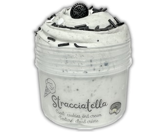 Stracciatella - cloud créme slime - Scented Slime - ASMR - Sensory Slime - Clay sprinkles and charm included
