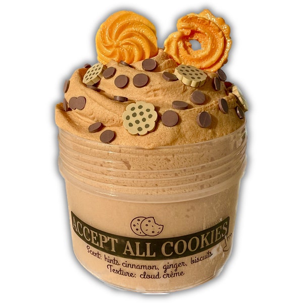 Accept All Cookies - cloud créme slime - Scented Slime - ASMR - Sensory Slime - Clay sprinkles and charm included