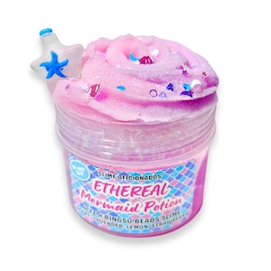ETHEREAL MERMAID Potion - icee slime x  - bingsu beads slime - scented slime - ASMR - sensory slime - with clay sprinkles and charms