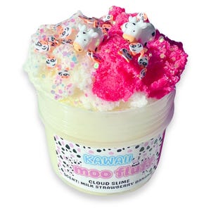 KAWAII Moo FLUFF- cloud slime - Scented Slime - ASMR - Sensory Slime - charm included