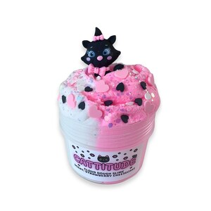 Cattitude - cloud dough slime - Scented Slime - ASMR - Sensory Slime - Clay sprinkles and charm included