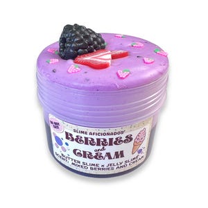 Berries and Cream - butter slime with jelly slime - scented slime - ASMR - sensory slime - clay sprinkles and charms included