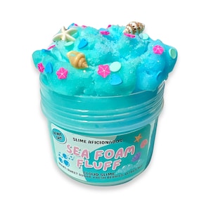 SEA FOAM Fluff - cloud slime - scented slime - ASMR - sensory toy - with clay sprinkles and charms