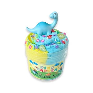 DINO GARDEN - cloud dough slime - Scented Slime - ASMR - Sensory Slime - Clay sprinkles and charm included