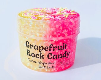 Grapefruit Rock Candy - Bingsu slime - Scented Slime - ASMR - Sensory Slime - Clay sprinkles included