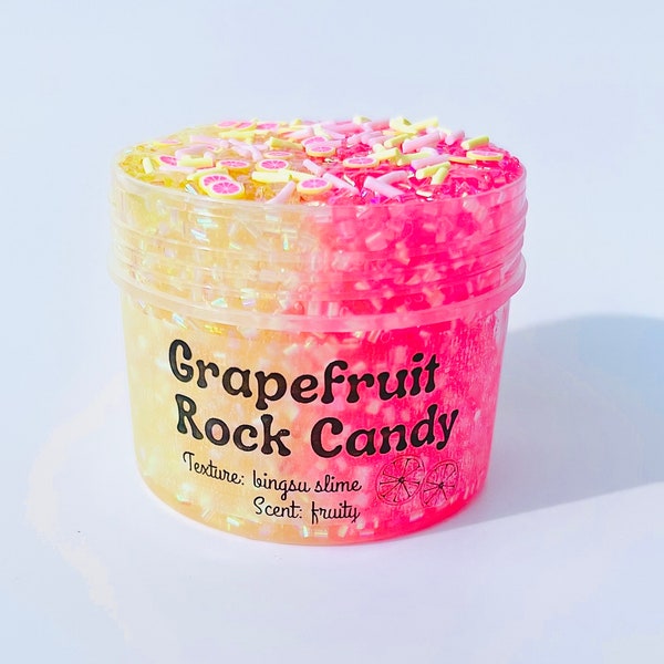Pamplemousse Rock Candy - Bingsu slime - Slime parfumée - ASMR - Sensory Slime - Clay Sprinkles inclus