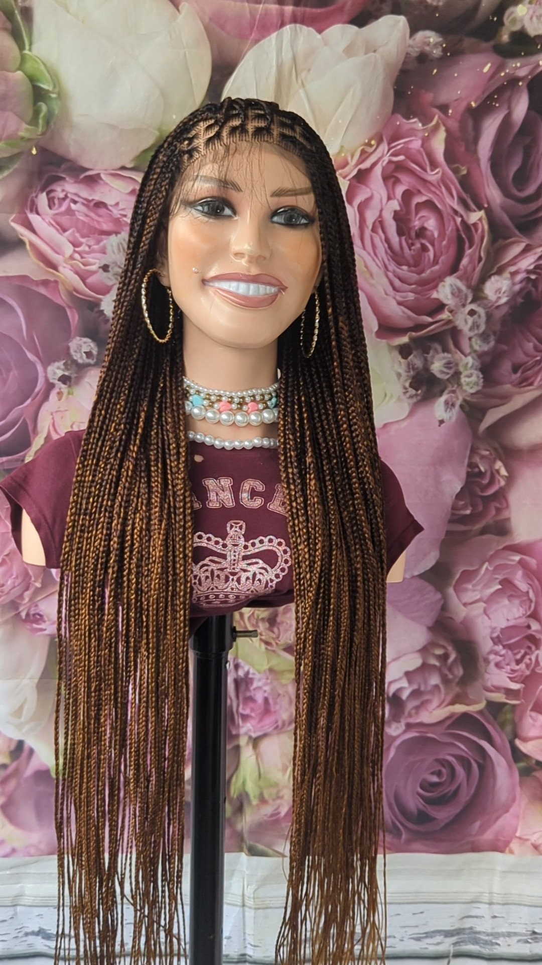 READY TO SHIP 2 Tone Full 360 Box Braids Lace Wig - Etsy display picture 1