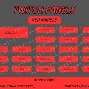 Red Marble Panels for Twitch