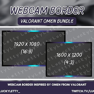 Valorant Omen Inspired Webcam Border 16x9 & 4x3 - Twitch, Youtube, Facebook