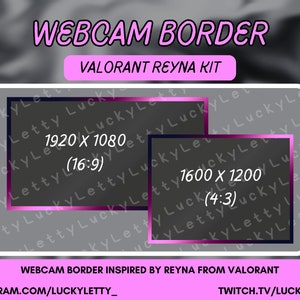 Valorant Reyna Inspiriert Webcam Border 16x9 & 4x3 - Twitch, Youtube, Facebook