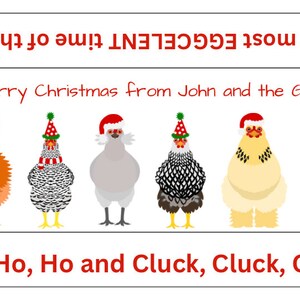 Editable Chicken Egg Carton Insert, Christmas theme
