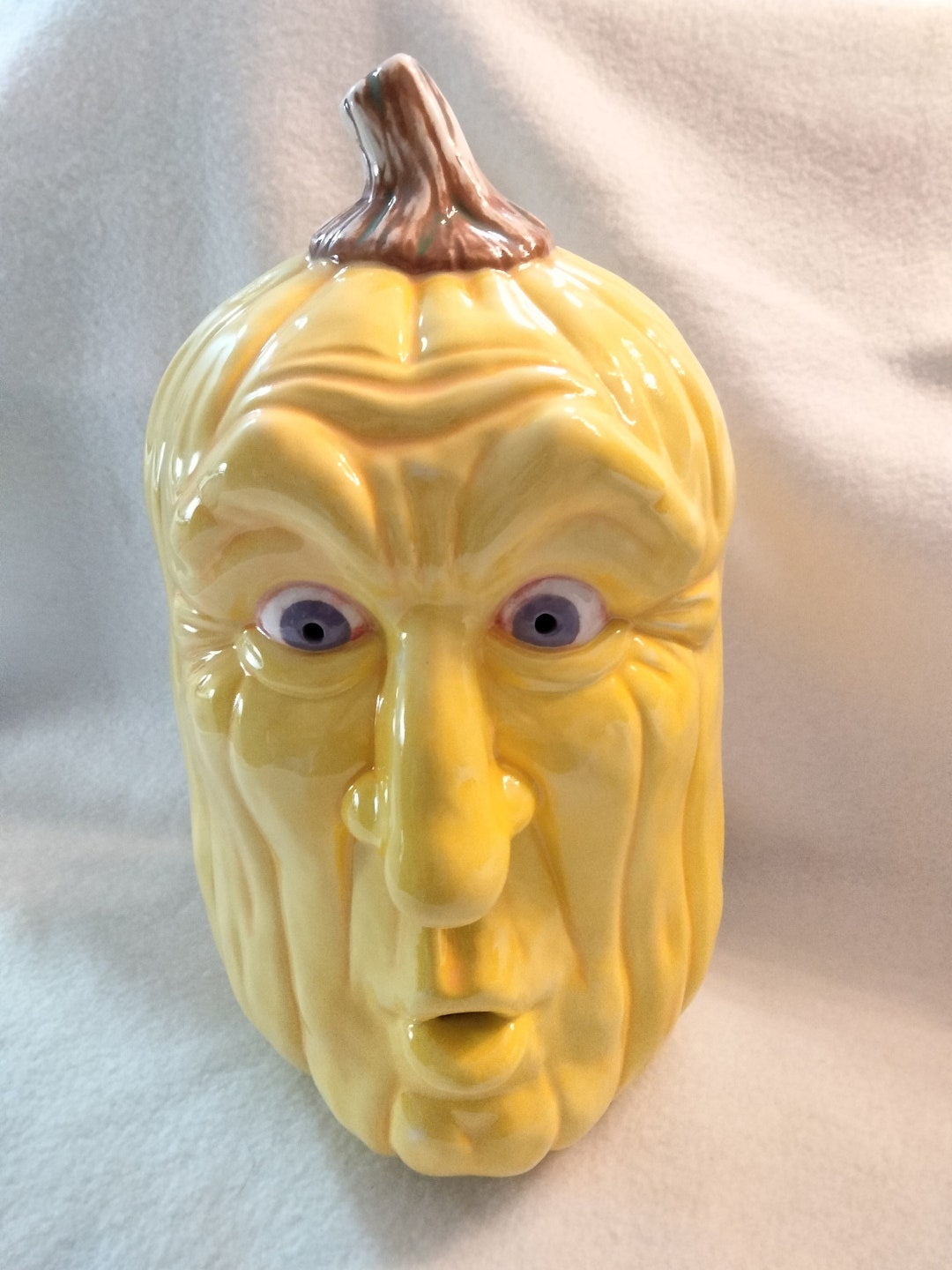 Yellow Jack O Lantern Ceramic With Fairy Lights - Etsy
