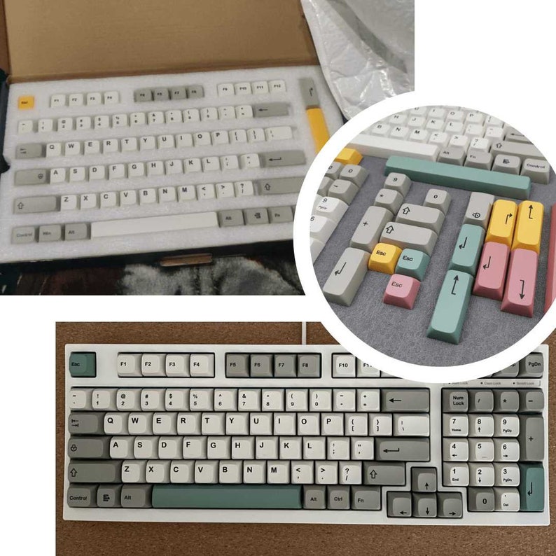 Low Profile Keycaps Retro Keycaps Cherry MX Keycap Set With 133 Keys MX