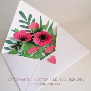 Fichier traceur pour la fabrication de cartes pop-up avec des fleurs