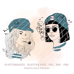Plotterdateien 2 Designs maritim Seefrauen